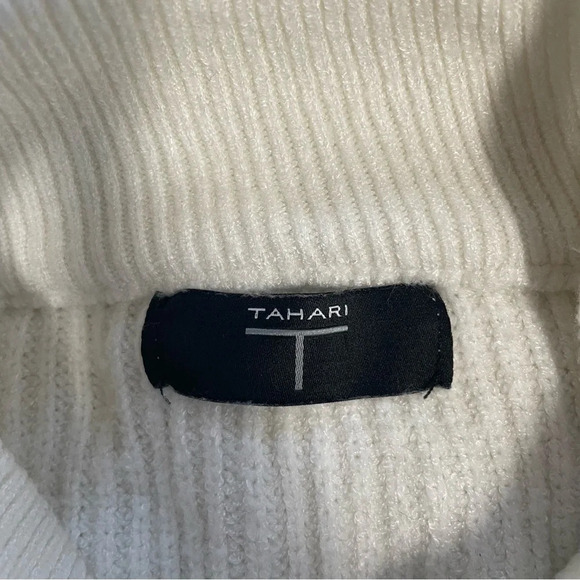 Tahari mock neck knit sweater lace up women’s large soft casual minimalist - Picture 6 of 6